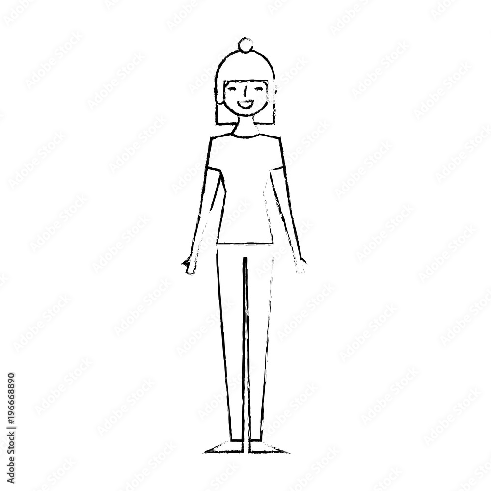 young smiling woman with warm hat vector illustration young smiling woman with warm hat vector illustration