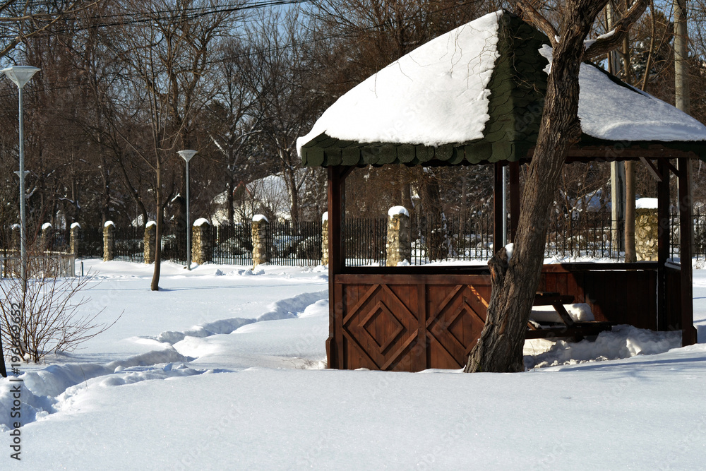 Winter landscape in the Calarasi city park Winter landscape in the Calarasi city park