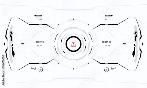 Futuristic Vector HUD Interface Screen Design. Sci-Fi Virtual Reality Technology View Display