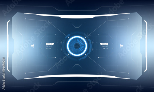 Futuristic Vector HUD Interface Screen Design. Sci-Fi Virtual Reality Technology View Display