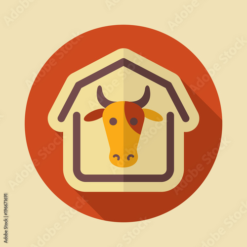 Cowshed vector icon