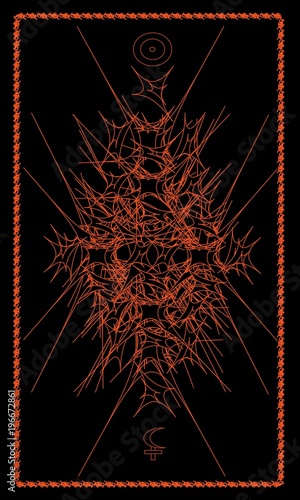 Tarot cards - back design.  Lilith, Sun