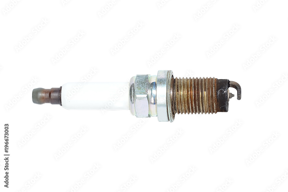 Old car spark plug isolated on white background Old car spark plug isolated on white background