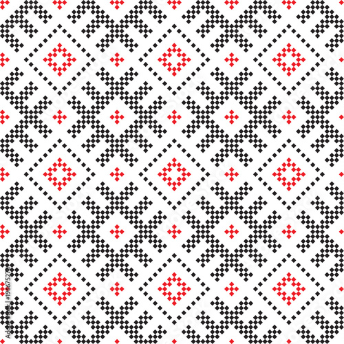seamless embroidered national ornament vector