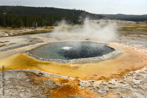 Crested Pool on Geyser Hill, Yellowstone National Park in Wyoming