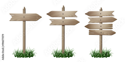 Set of wooden signpost