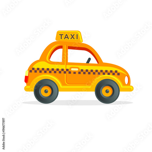 Yellow cab toy car illustration
