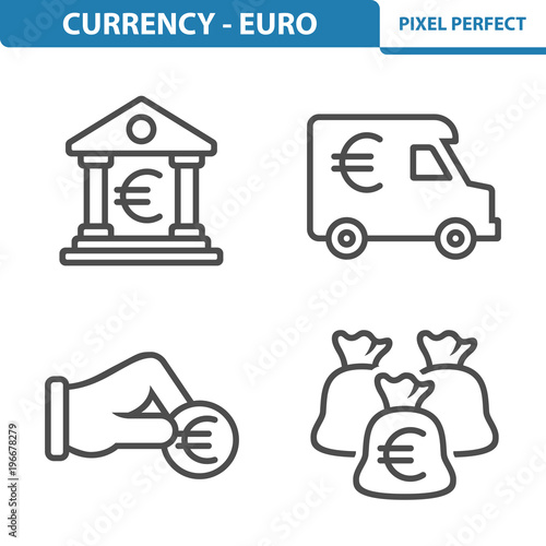 Euro Icons. Professional  pixel perfect icons depicting various Euro Currency concepts. EPS 8 format.