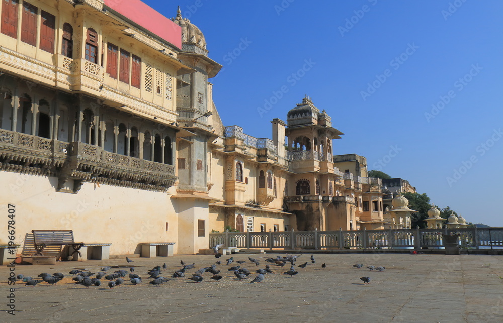 Historical lakeside architecture cityscape Udaipur India 