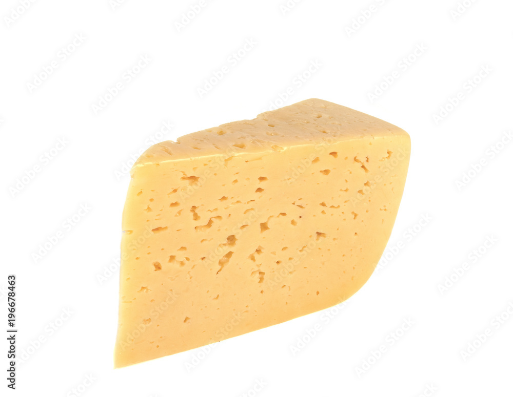 slice of cheese isolated on white background slice of cheese isolated on white background