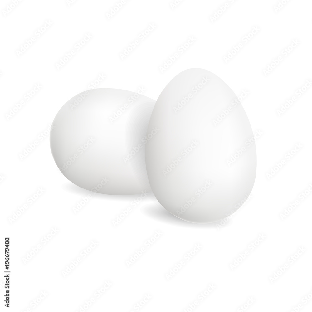 Chicken white two eggs.