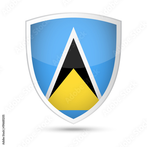 Free Download Saint Lucia Flag Vector Shield Icon - GFXLoad