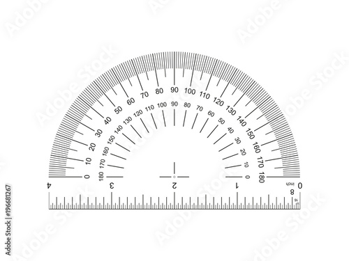 Protractor with ruler 4-inch. Protractor grid for measuring degrees. Tilt angle meter. Ruler 4 inch. 4-inch grid with a division to one thirty-second. Measuring tool. Ruler Graduation. AI10