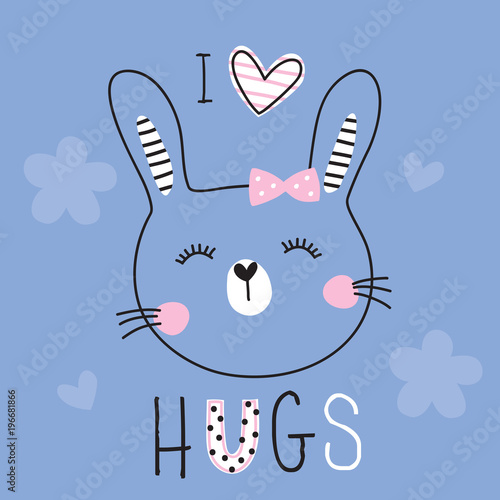 cute bunny rabbit animal vector illustration