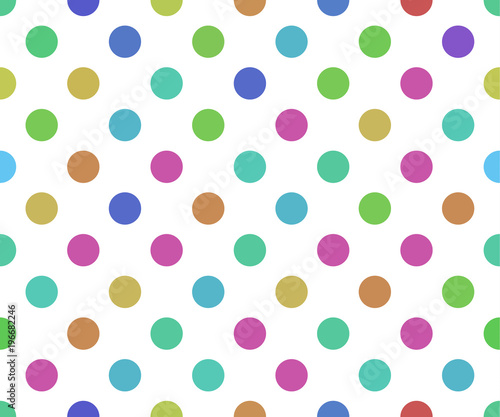 seamless abstract colors dot vector patterns  orange  yellow  green blue
