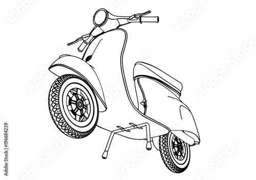 sketch moped vector