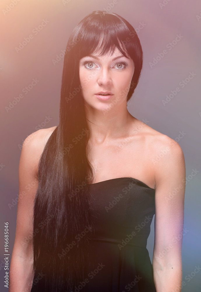 Obraz premium mysterious portrait of a girl in the dark, in the fog