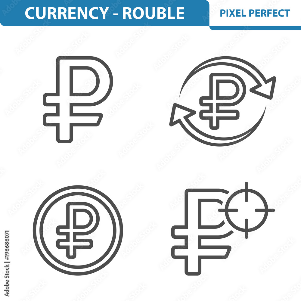 Rouble / Ruble Icons. Professional, pixel perfect icons depicting various Russian Ruble / Rouble currency concepts. EPS 8 format. Rouble / Ruble Icons. Professional, pixel perfect icons depicting various Russian Ruble / Rouble currency concepts. EPS 8 format.
