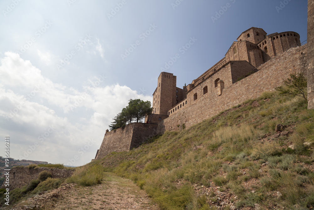 Castle of Cardona, medieval fortress, gothic and romanesque style. The fort is currently used as a parador, a state-run luxury hotel.  Cardona,province Barcelona,Catalonia.