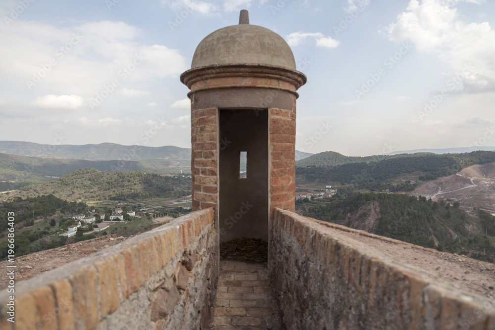 Obraz premium Bartizan, ancient element in castle of Cardona,Catalonia,Spain.