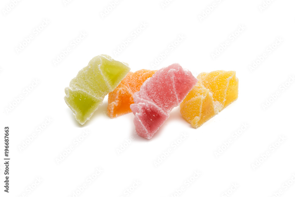 Colorful marmalade isolated on the white background Colorful marmalade isolated on the white background