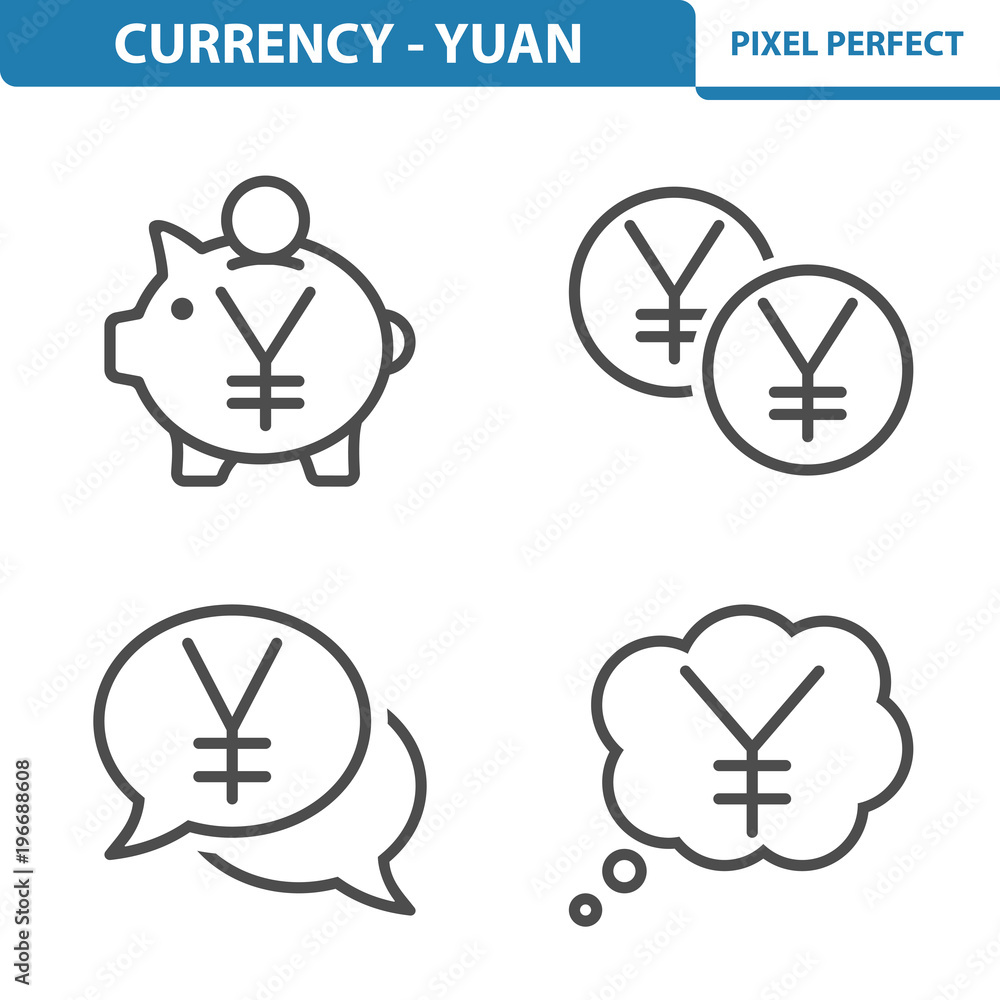 Fototapeta premium Yen / Yuan Icons. Professional, pixel perfect icons depicting various yen / yuan currency concepts. EPS 8 format.