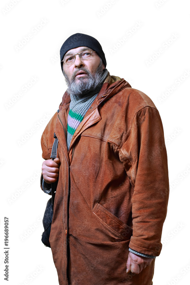Real man on white Real man on white