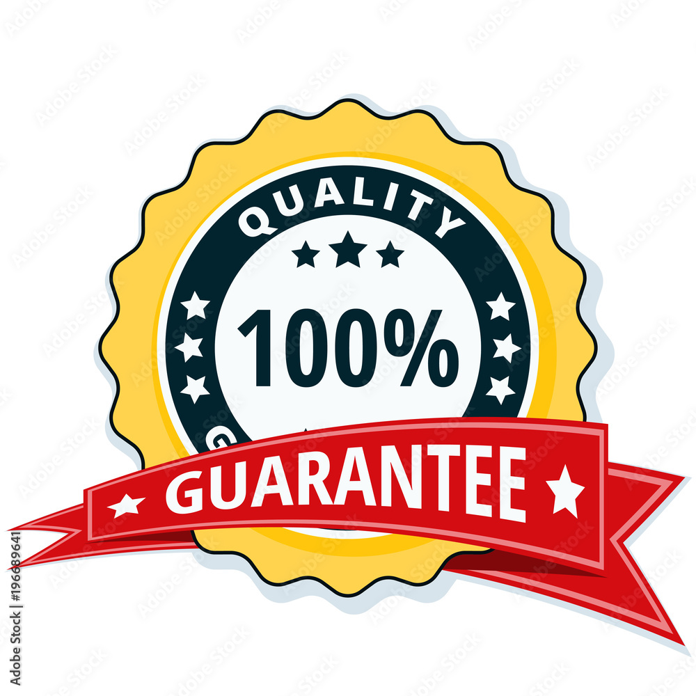100% Qualty Guarantee label illustration 100% Qualty Guarantee label illustration