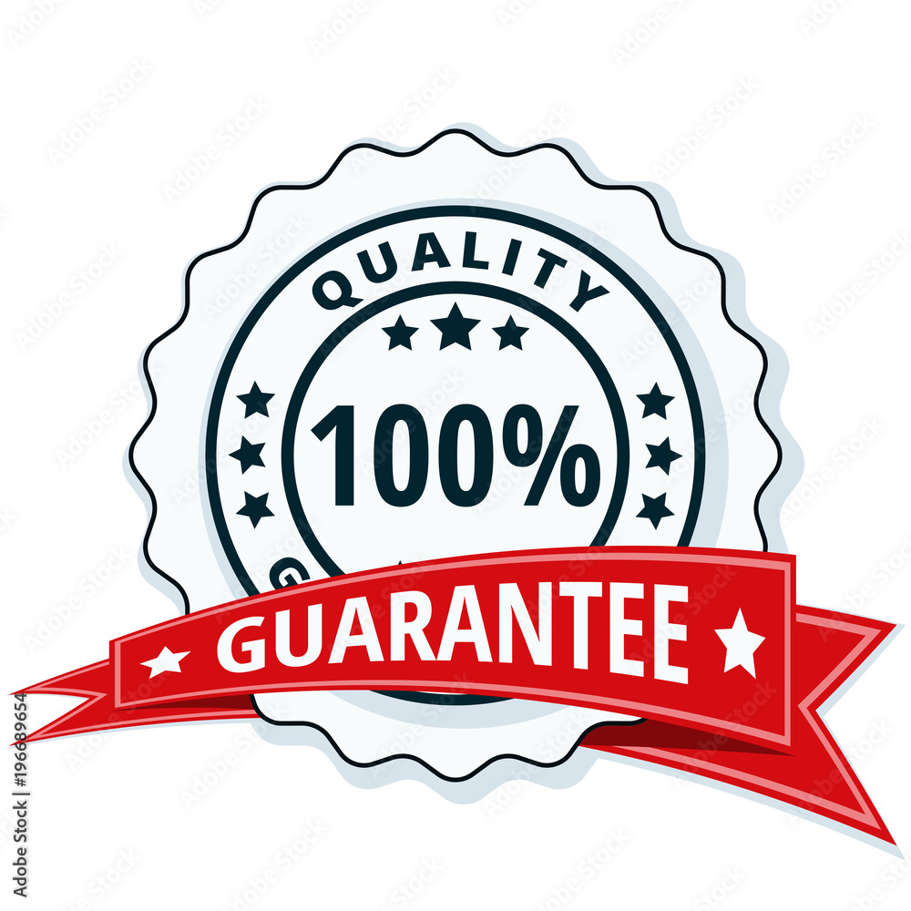 100% Qualty Guarantee label illustration