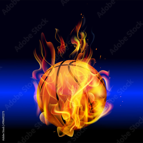 basketball court with ball and lamp light