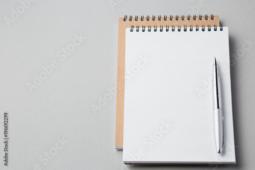 school notebook on a gray background