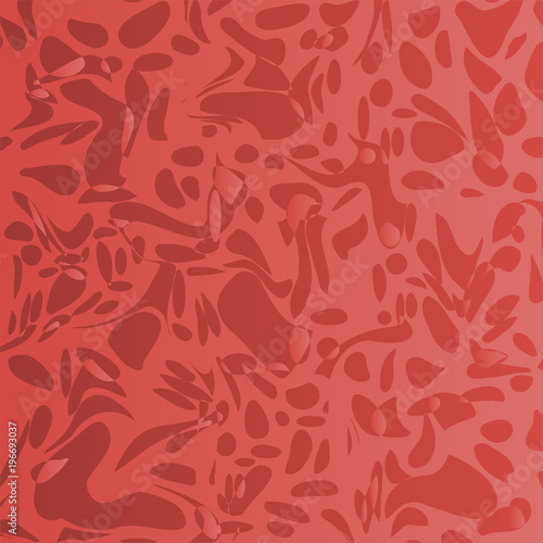Bright red abstraction of a background with deformed shapes. Vector.