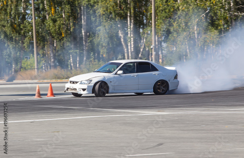 car drifting on speed track