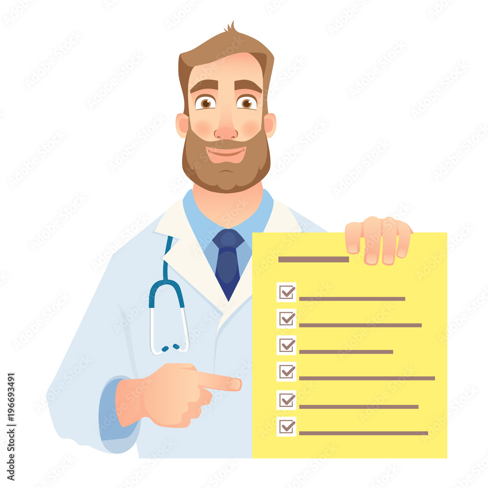 doctor holding checklist doctor holding checklist