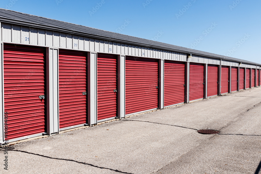 Fototapeta premium Numbered self storage and mini storage garage units VII