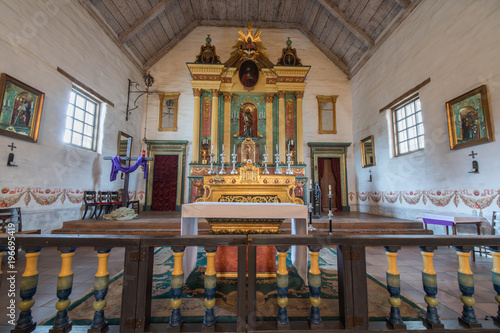 Interior of Church Altar of Mission San Jose de Guadalupe in Fremont, Alameda County, California. This is the 14th Spanish mission established in California. photo