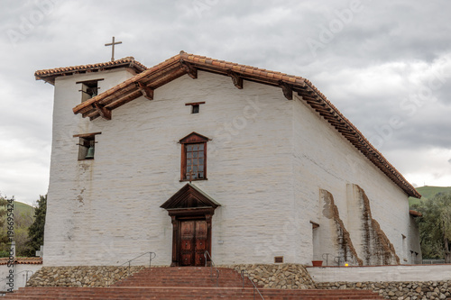 The main facade of the Mission San Jose chapel in Fremont, California. This is the 14th Spanish mission established in California. photo