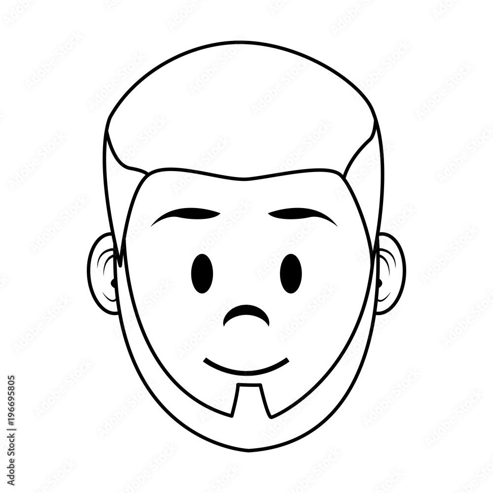 Young man face cartoon vector illustration graphic design Young man face cartoon vector illustration graphic design