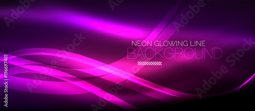 Neon purple elegant smooth wave lines digital abstract background