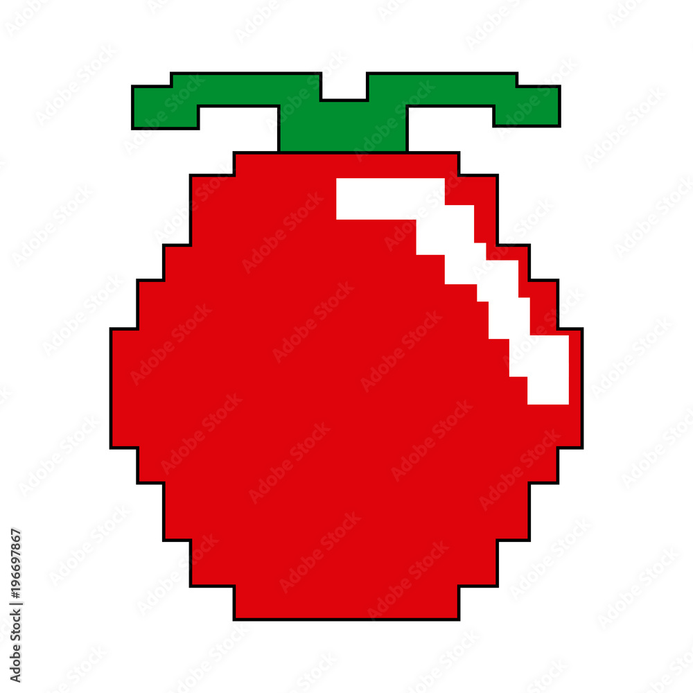 Obraz premium Pixelated tomato isolated vector illustration graphic design