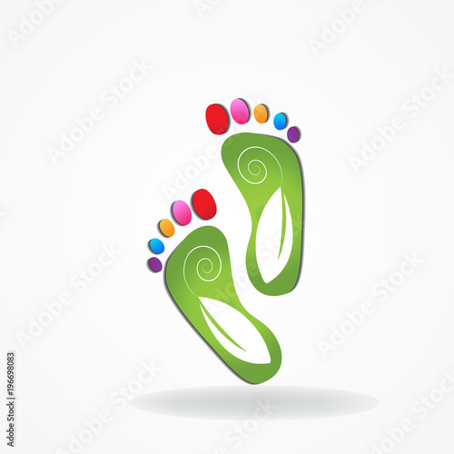 Ecology feet podiatry icon logo vector