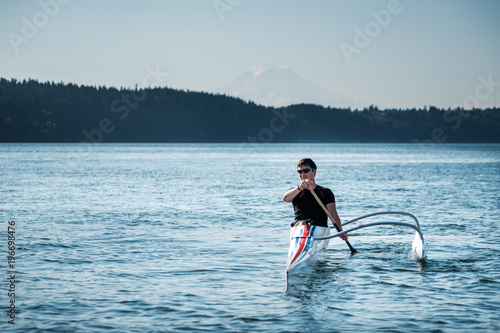 Disabled Paracanoe Athlete Training for Competition