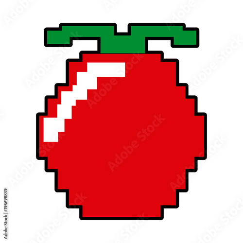 Pixelated tomato isolated vector illustration graphic design