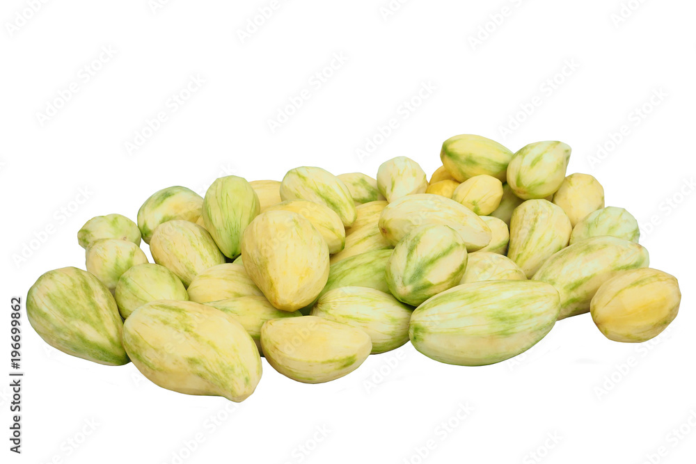 Pile of raw Thai mangoes has clipping paths Pile of raw Thai mangoes has clipping paths