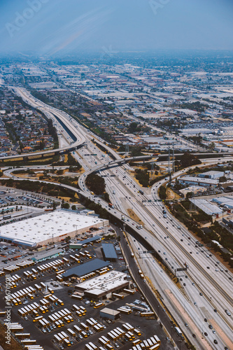 Aerial view of freeway and cars © Mike