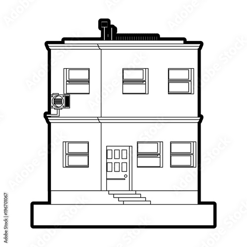 Pixelated building isolated vector illustration graphic design