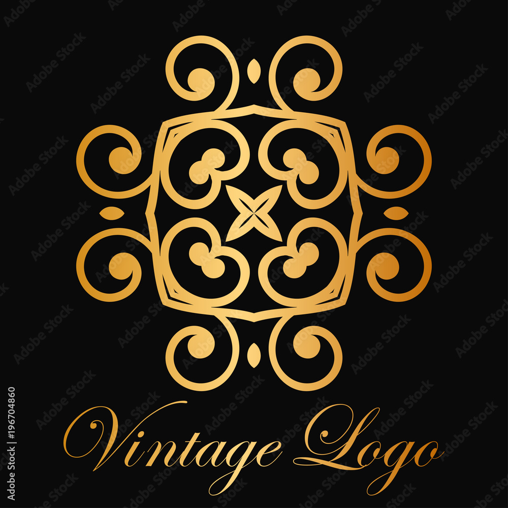 Naklejka premium Vintage ornamental logo