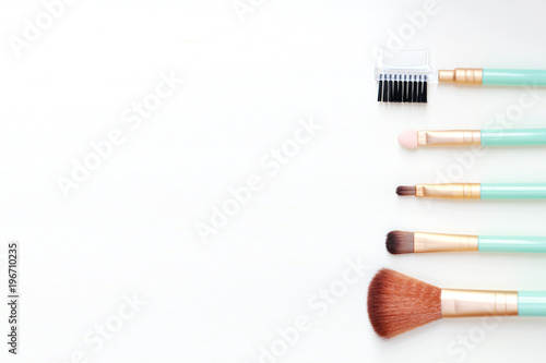 makeup brush on white background
