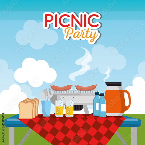 picnic party celebration scene