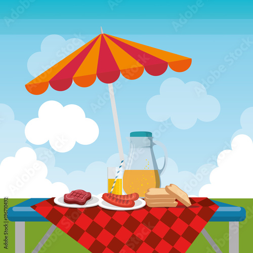 picnic party celebration scene